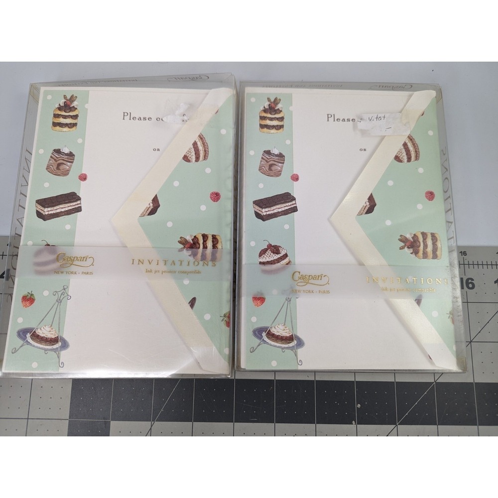 Caspari Party Invitations Chocolat Pamela Gladding 5x7 16 Total